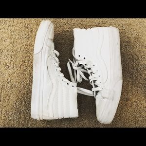 Women’s White High Top Vans